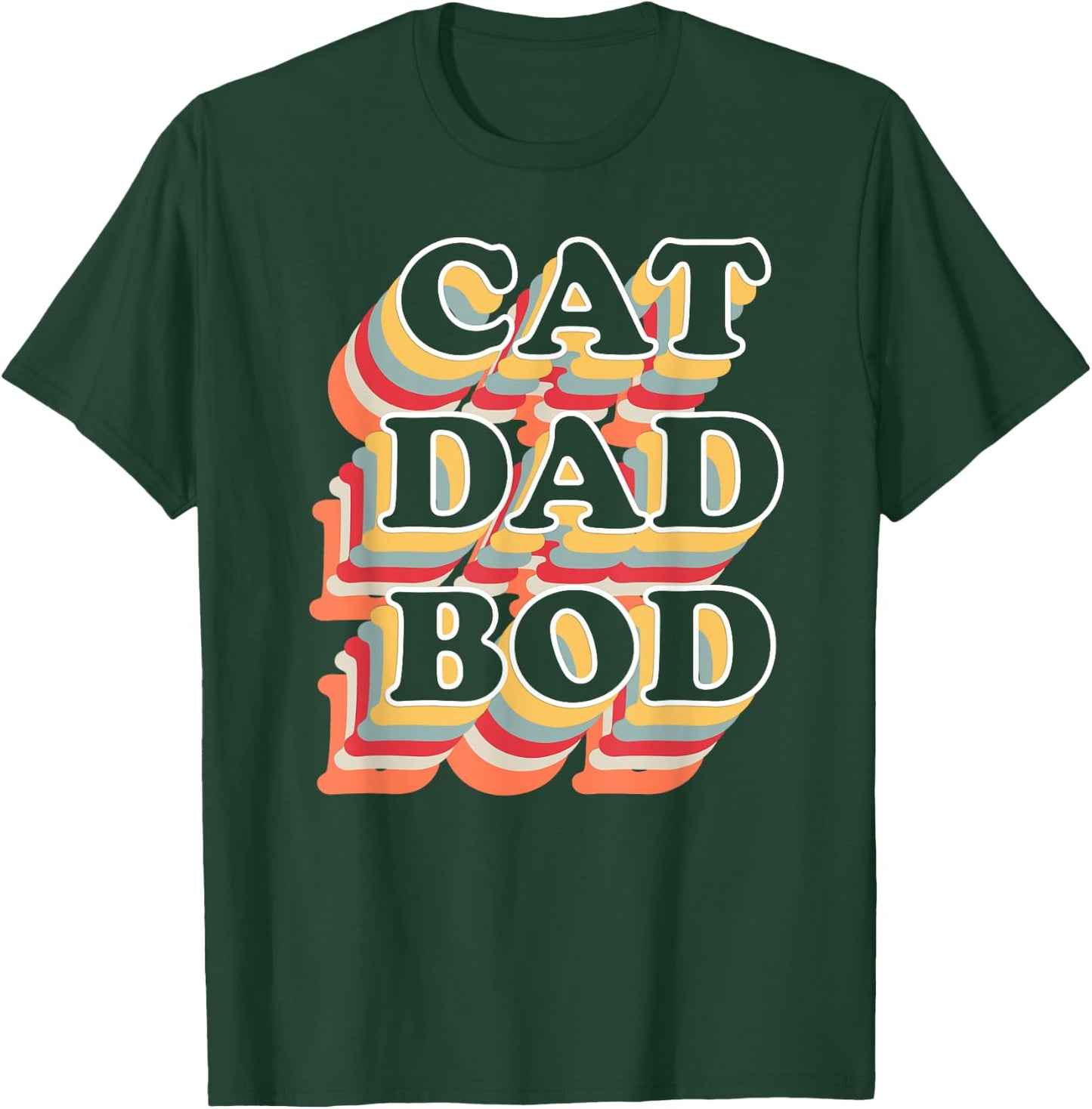 Cat Dad Bod Vintage Retro Fitness Gym Gifts for Cat Dads T-Shirt - T-Shirt | Forest