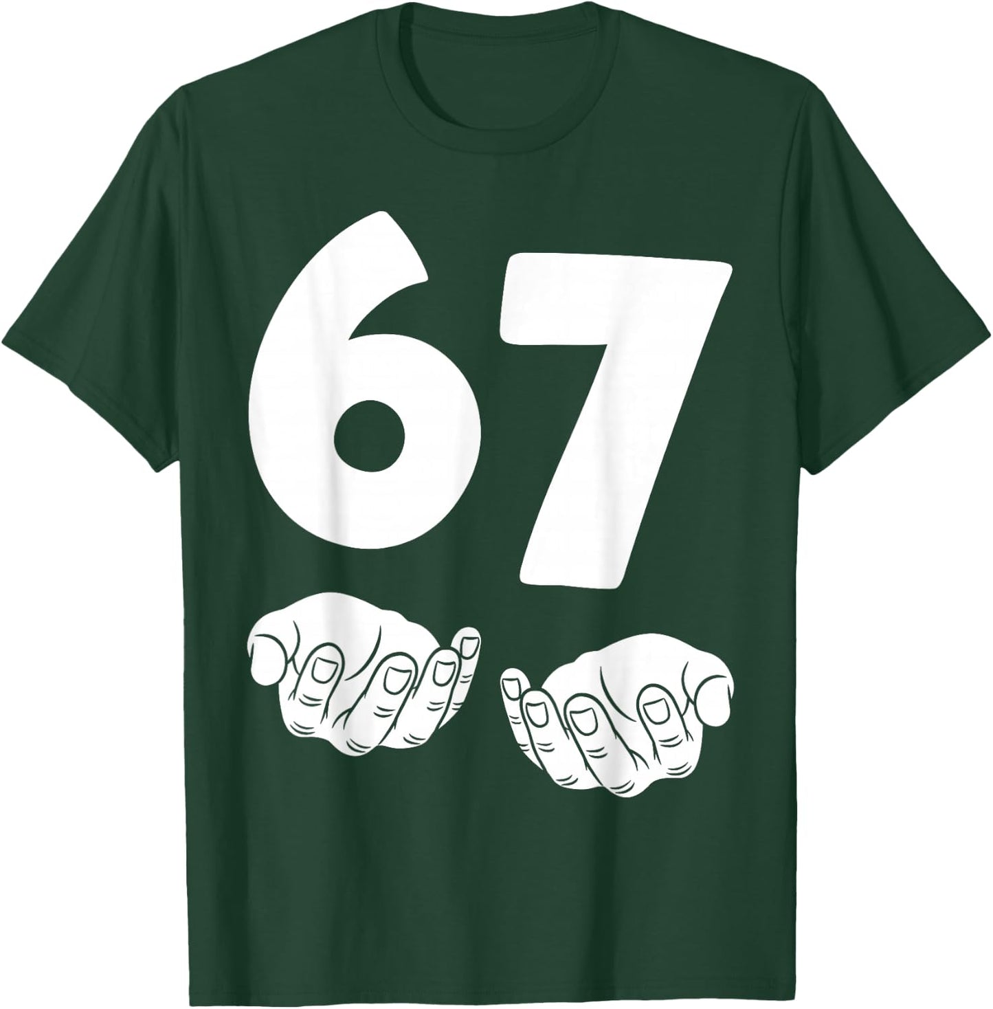 67 Number Sixty-Seven Funny Hands Meme Teen Kid Matching T-Shirt - T-Shirt | Forest