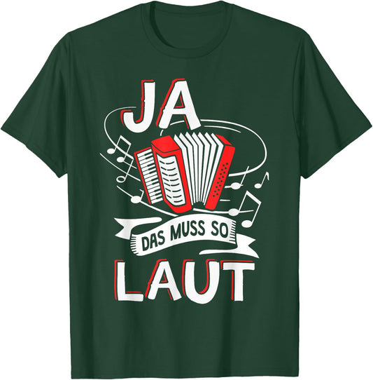 Ja das muss so laut Harmonica Accordion , black, s T-Shirt - T-Shirt | Forest