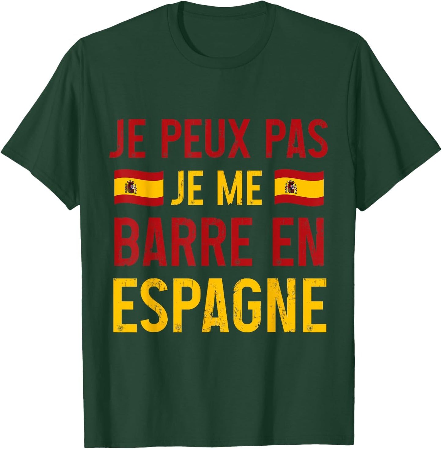I can not je me barre in spain travel spanish gift , Black, S T-Shirt - T-Shirt | Forest