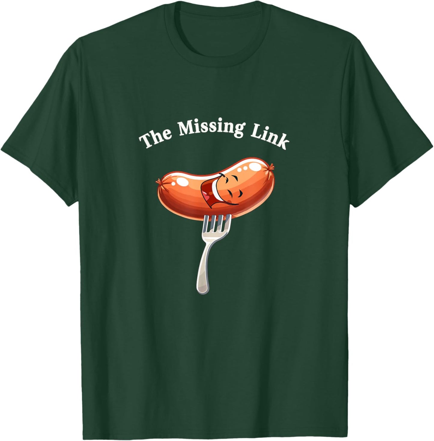 The Missing Link Sausage Smile BBQ Party Fun T-Shirt - T-Shirt | Forest