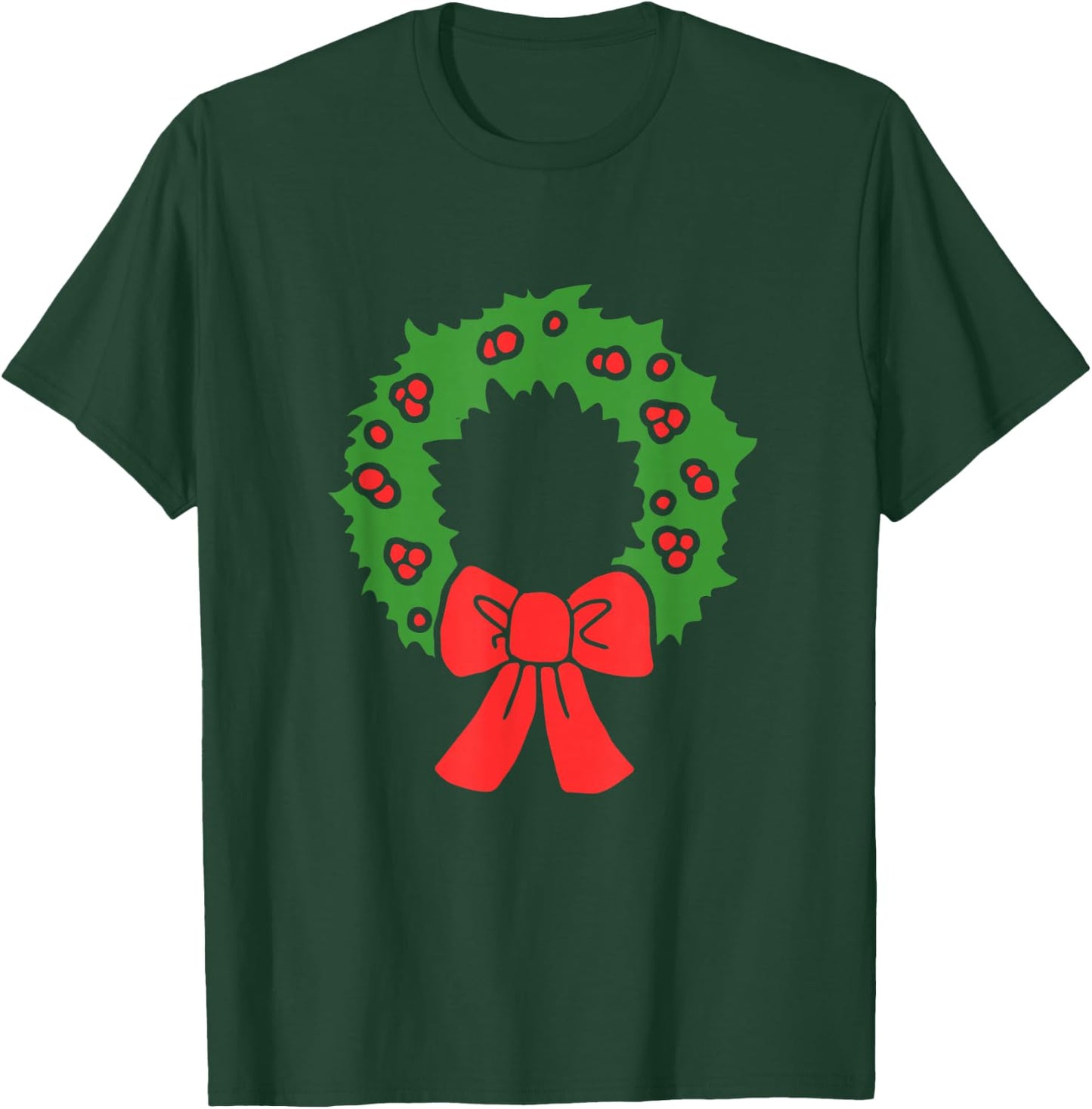 Christmas wreath shirts wreath art shirts holiday wreath T-Shirt - T-Shirt | Forest