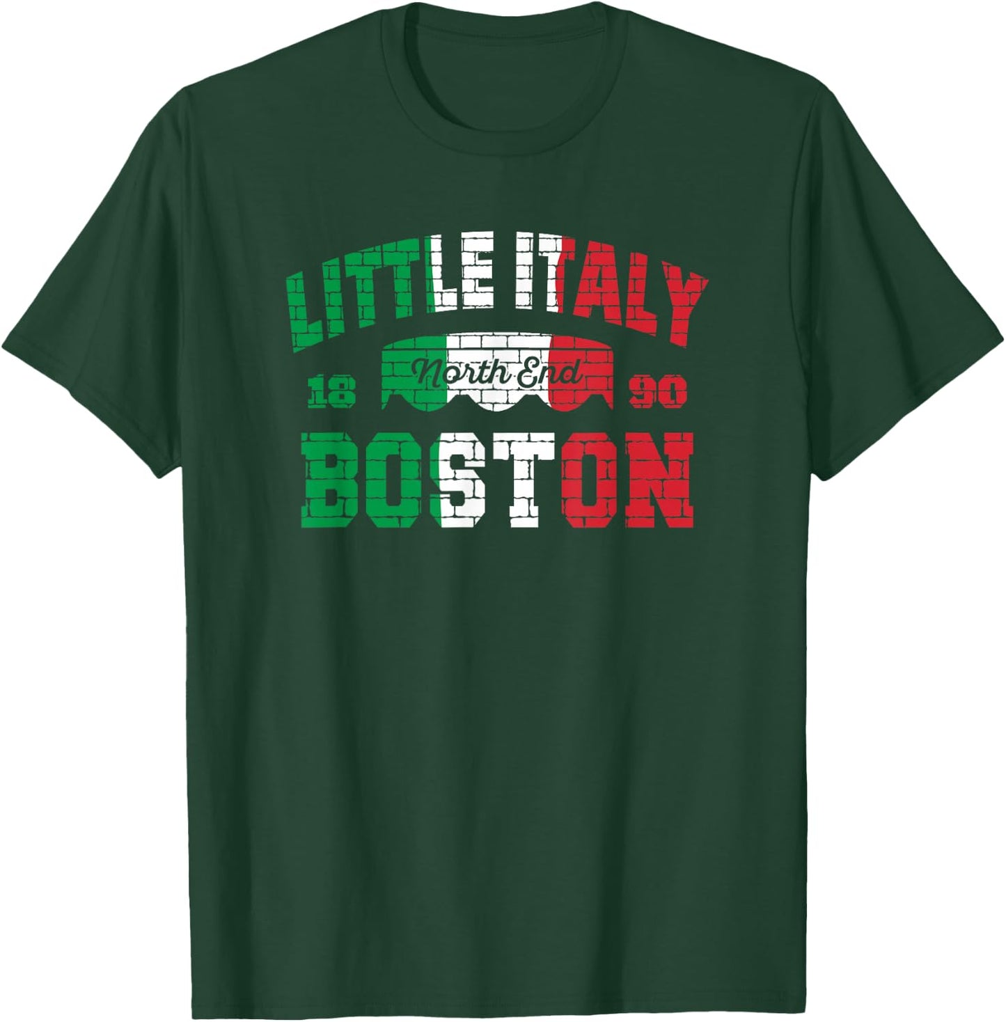 Boston North End Italian Flag Little Italy Heritage 1890 T-Shirt - T-Shirt | Forest