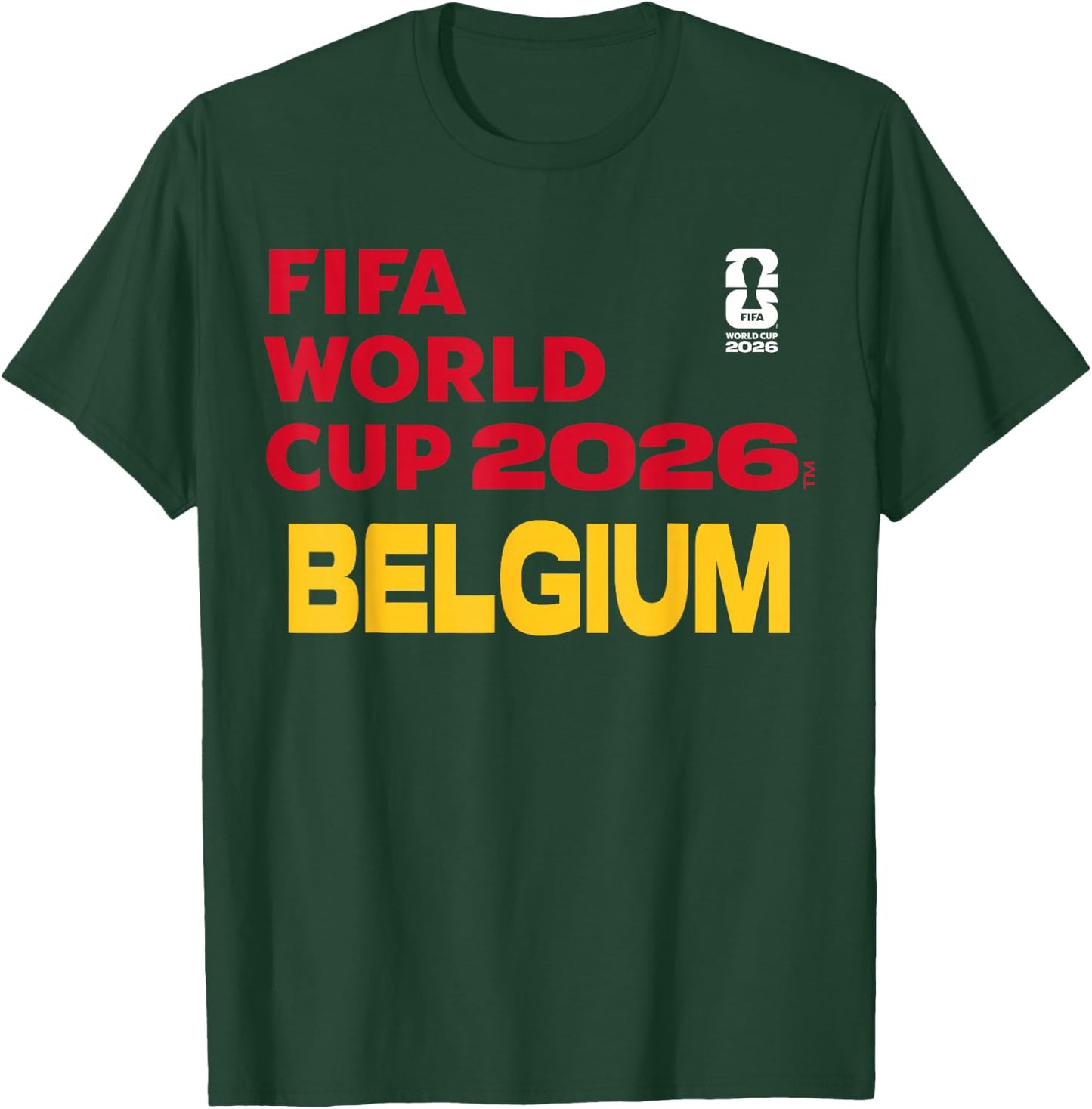 FIFA World CUP26 Belgium Block Letters T-Shirt - T-Shirt | Forest