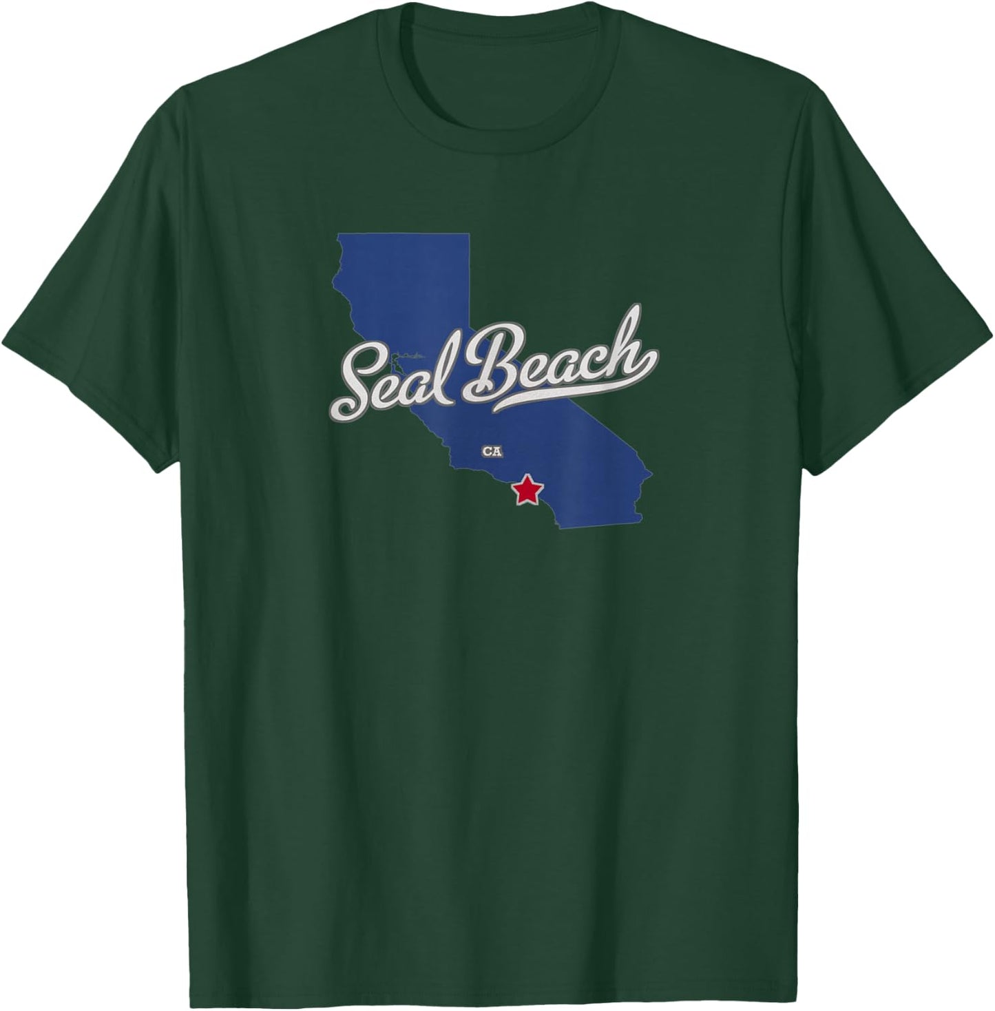 Seal Beach California CA Map T-Shirt - T-Shirt | Forest