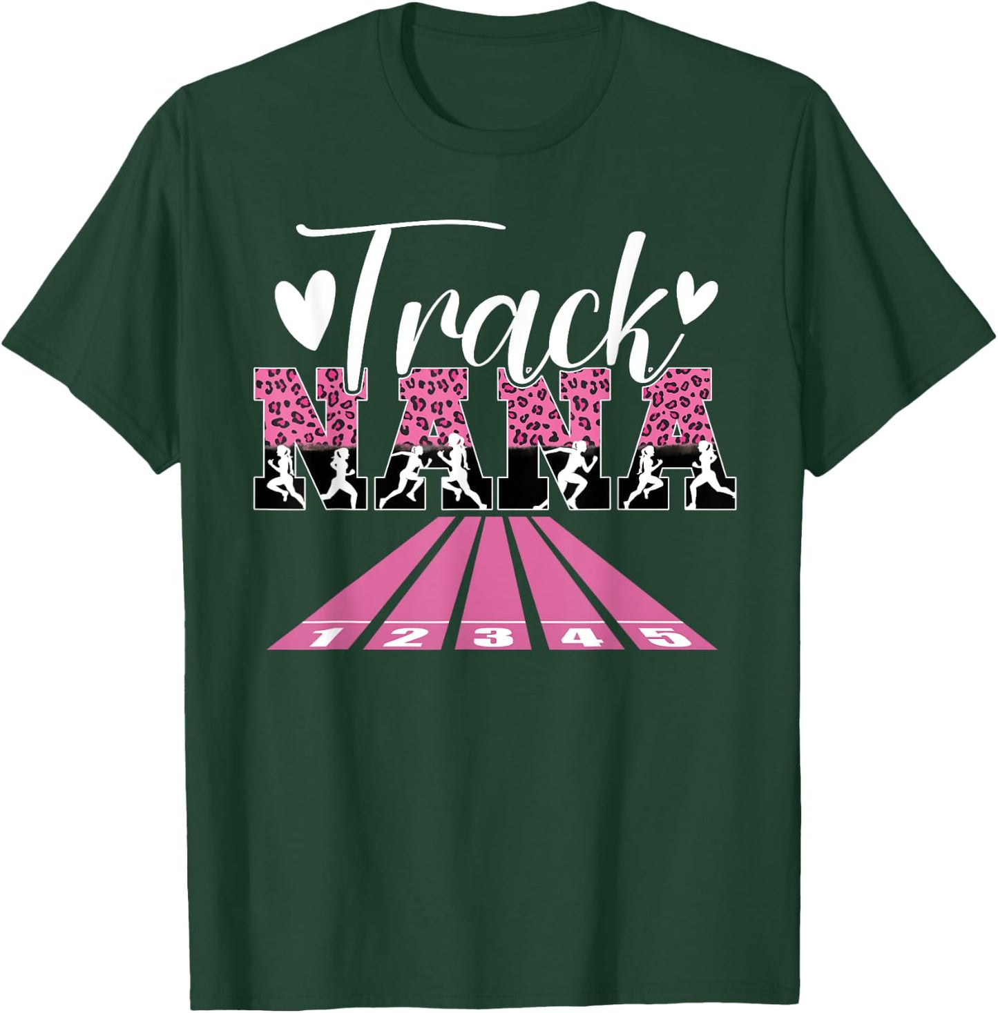 Track Nana Leopard Nana Of A Track And Field Athlete Nana T-Shirt - T-Shirt | Forest