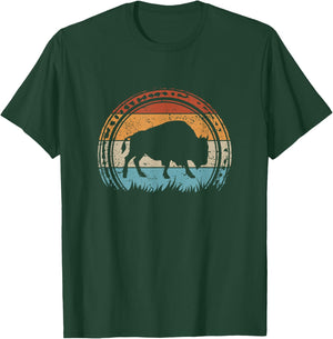 Retro Bison National Park Vintage American Buffalo T-Shirt - T-Shirt | Forest