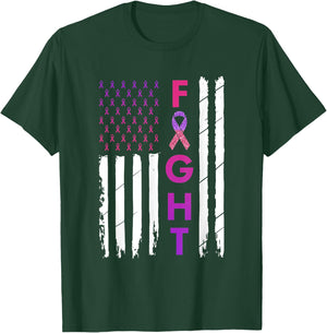 Breast Cancer & Domestic Violence Awareness Fight Survivor T-Shirt - T-Shirt | Forest