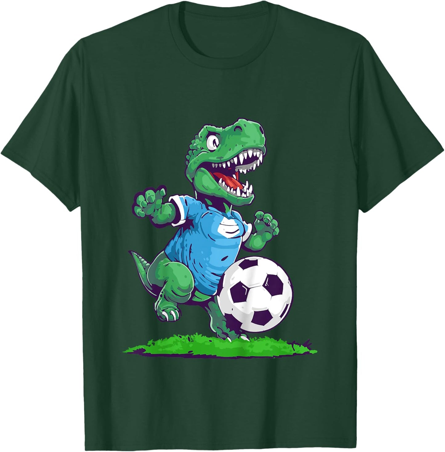 Dinosaurier-Fußball, lustiger Dino T-Shirt - T-Shirt | Forest