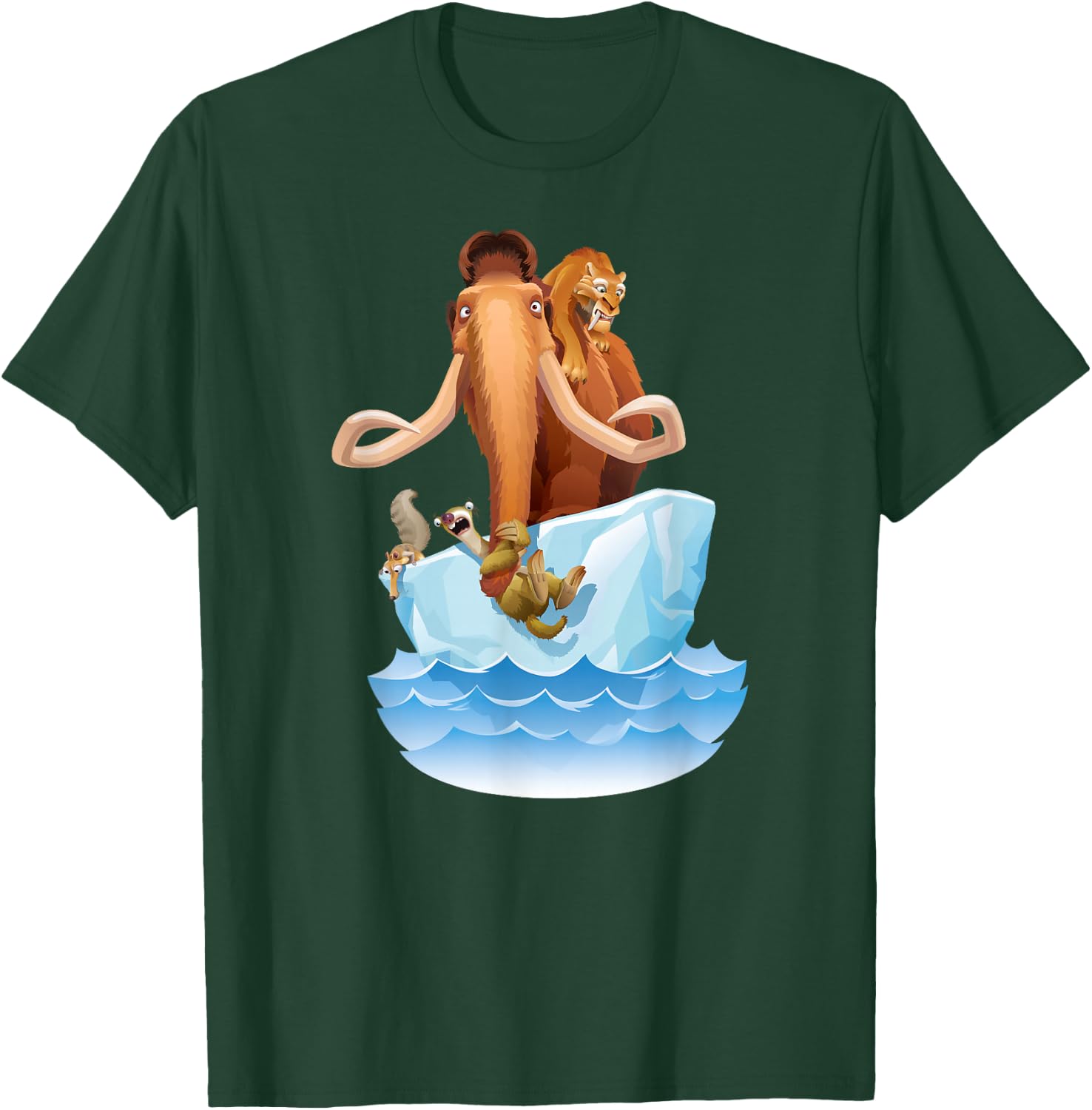 Ice Age Manfred Diego Sid and Scrat on Iceberg T-Shirt - T-Shirt | Forest