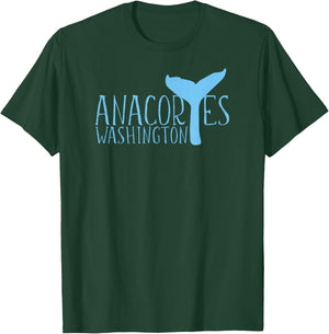 Anacortes Washington Whale Tail Whale Watching Souvenir T-Shirt - T-Shirt | Forest