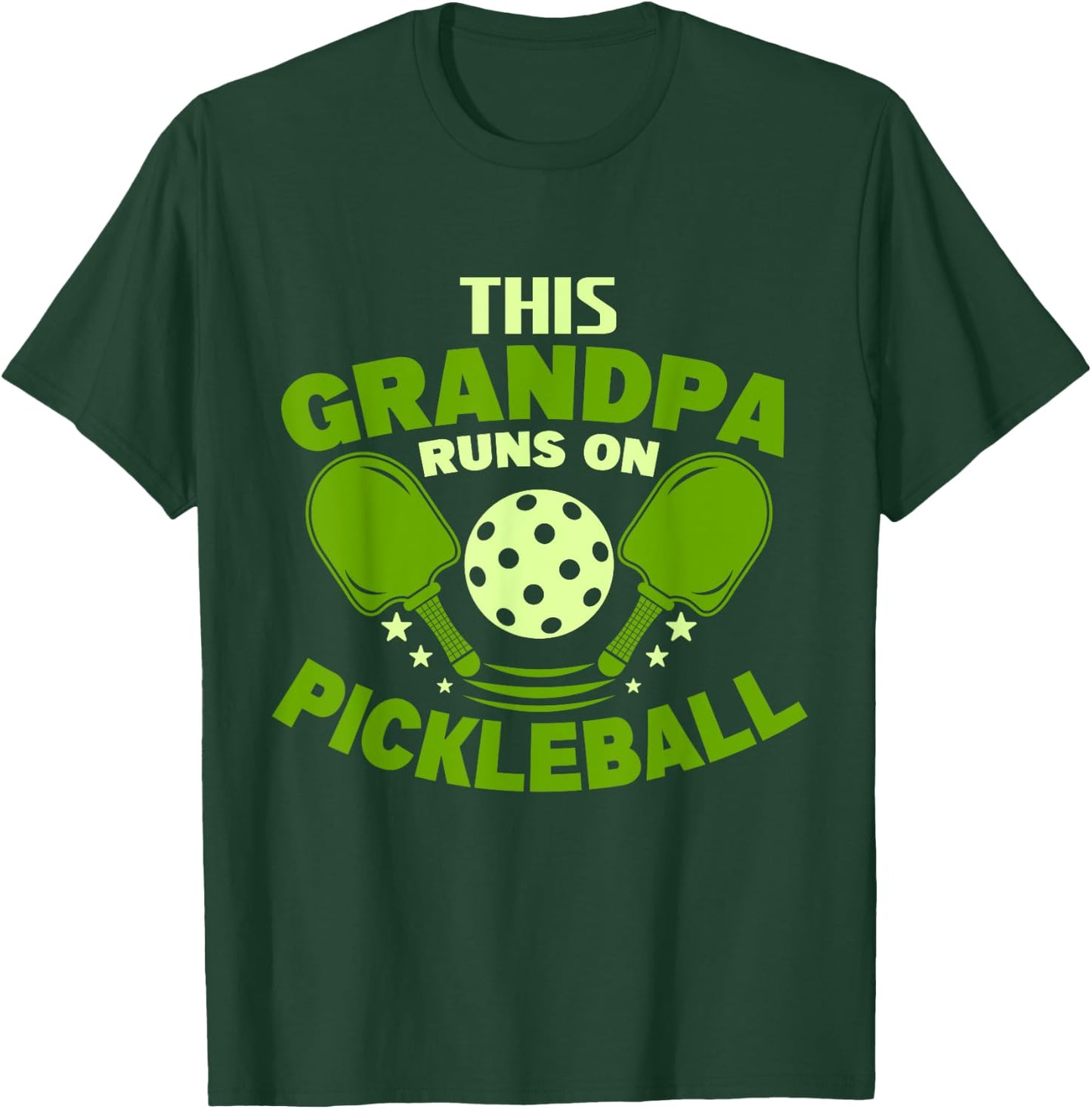 This Grandpa Runs On Pickleball Fathers Day T-Shirt - T-Shirt | Forest