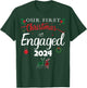 Our First Christmas Engaged 2024 Pajamas Couples Matching T-Shirt - T-Shirt | Forest