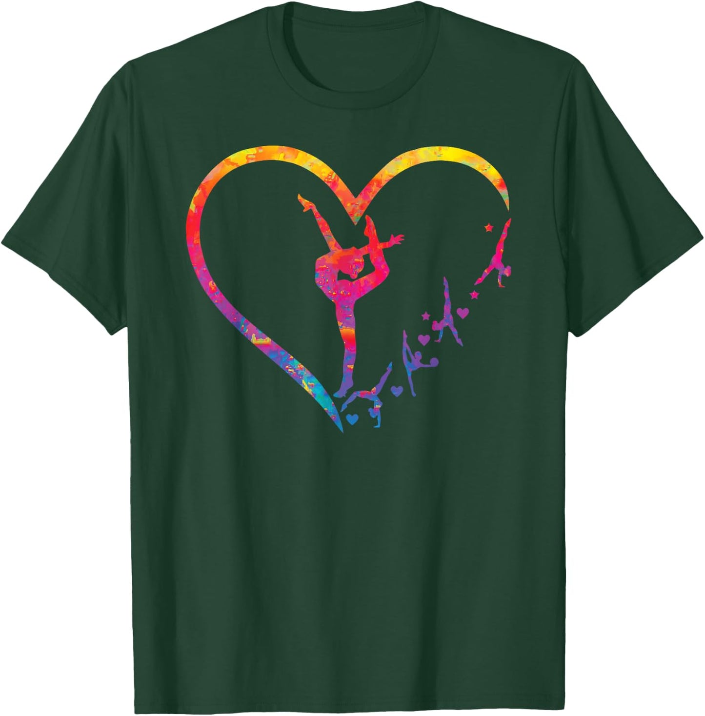 Gymnastics Heart for Gymnastics Girl , Black, S T-Shirt - T-Shirt | Forest