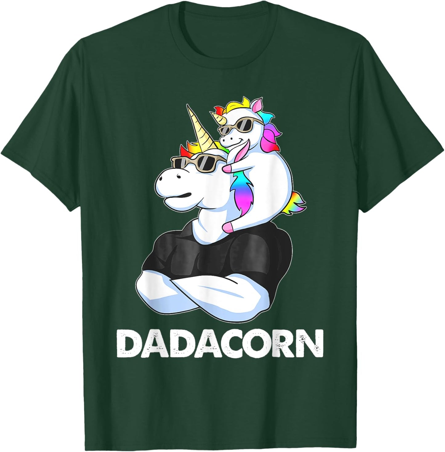 Dadacorn - Unicorn Dad and Baby Christmas PaPa Father's Day T-Shirt - T-Shirt | Forest