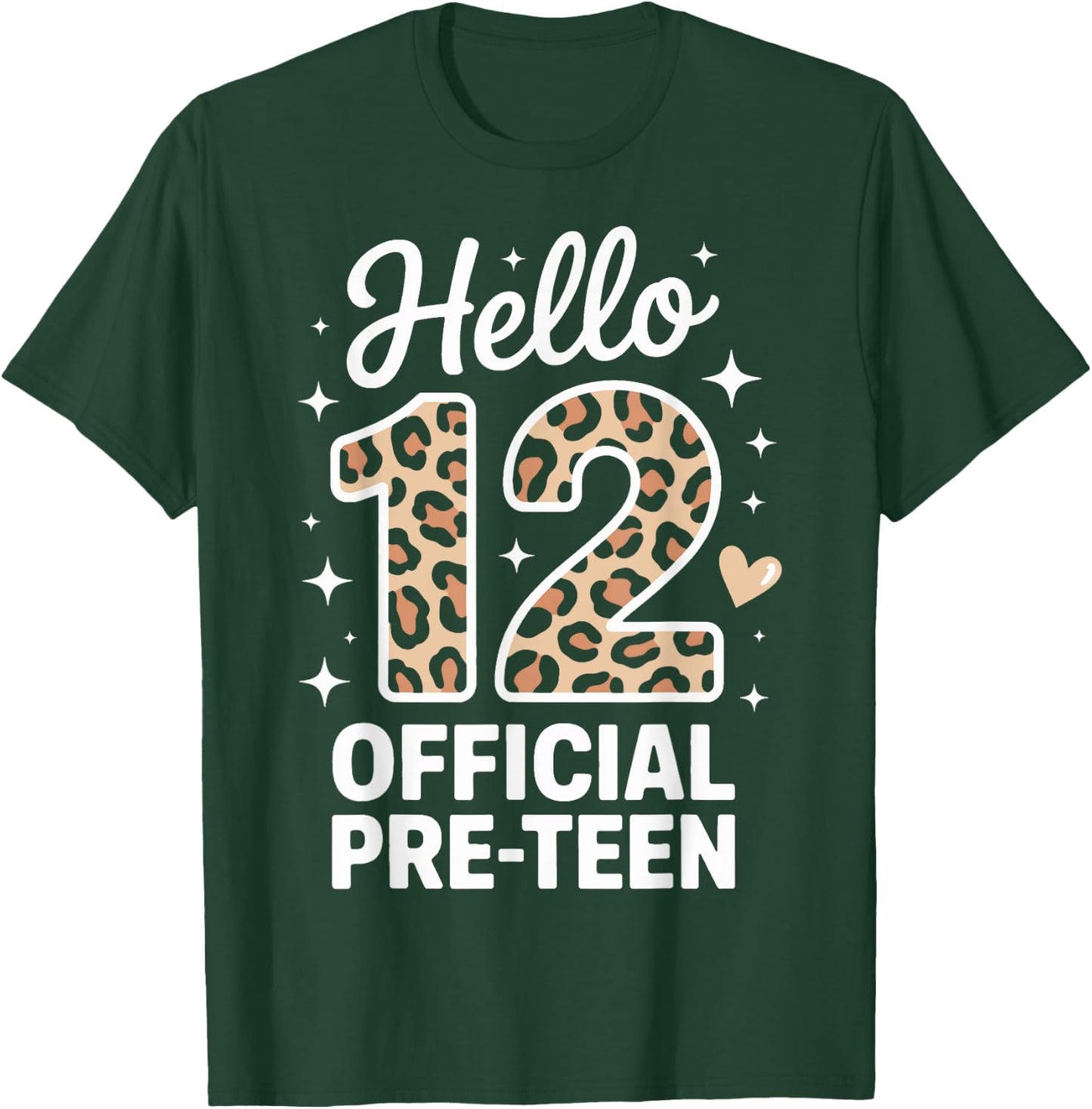 Hello 12 Official Pre Teen Girls Birthday Party T-Shirt - T-Shirt | Forest