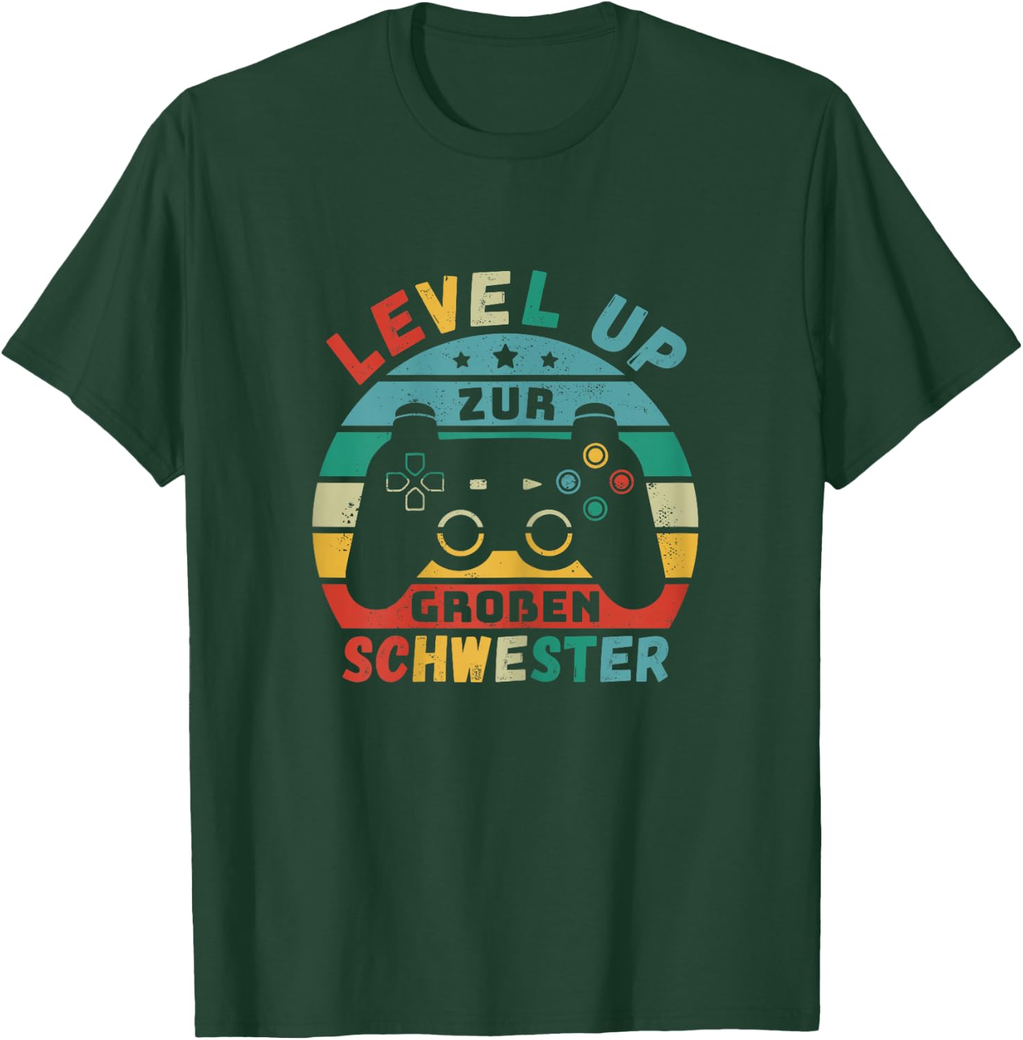 Level Up for Big Sister Birth Pregnant Girls Gamer , black, s T-Shirt - T-Shirt | Forest