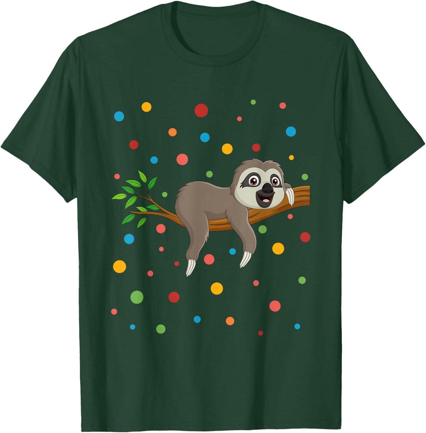 Dot Day Shirt Polka Dots Sloth Kids Boys Girls Youths T-Shirt - T-Shirt | Forest