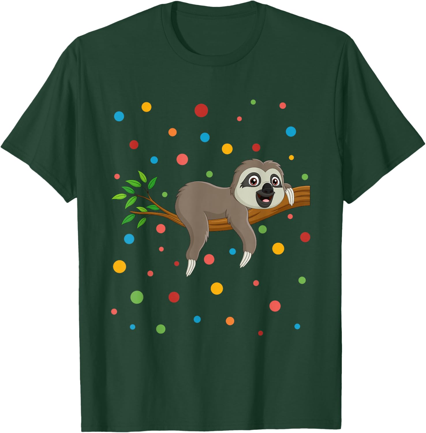 Dot Day Shirt Polka Dots Sloth Kids Boys Girls Youths T-Shirt - T-Shirt | Forest