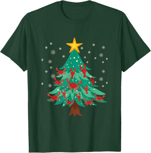 Cajun Louisiana Christmas Lobster Crawfish Merry Crabmas T-Shirt - T-Shirt | Forest