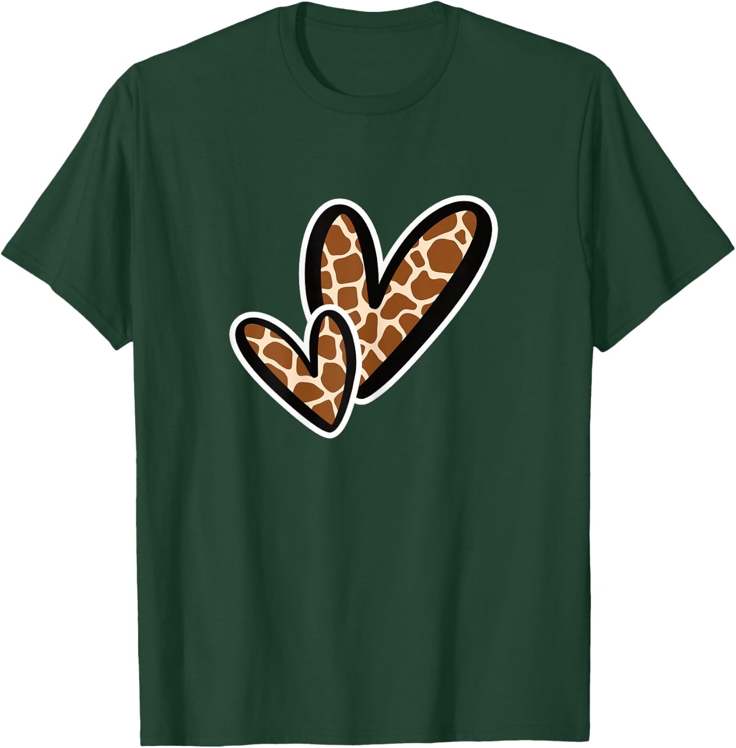 Cute Giraffe Pattern Heart Love Women Girls T-Shirt - T-Shirt | Forest