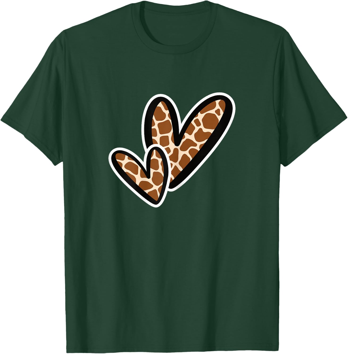 Cute Giraffe Pattern Heart Love Women Girls T-Shirt - T-Shirt | Forest