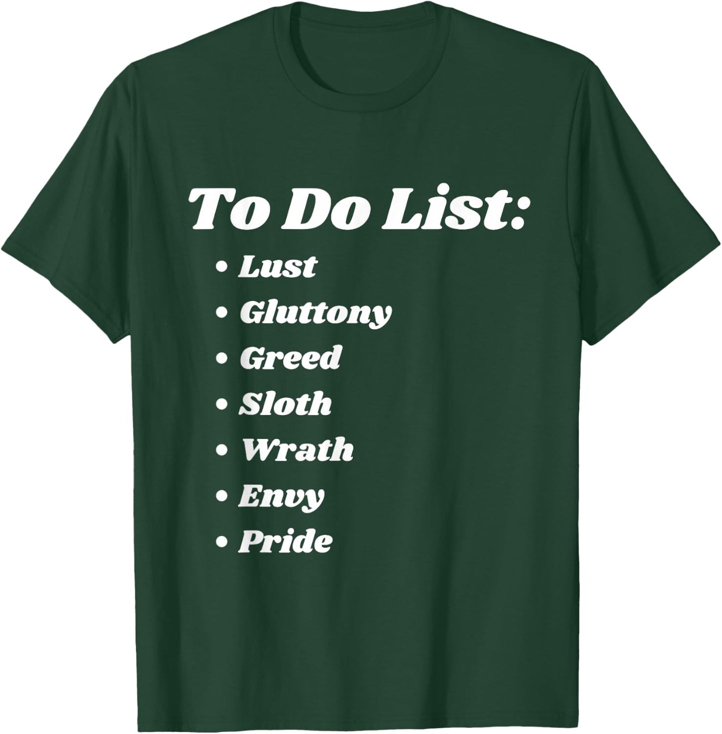 To Do List Seven Deadly Sins T-Shirt - T-Shirt | Forest