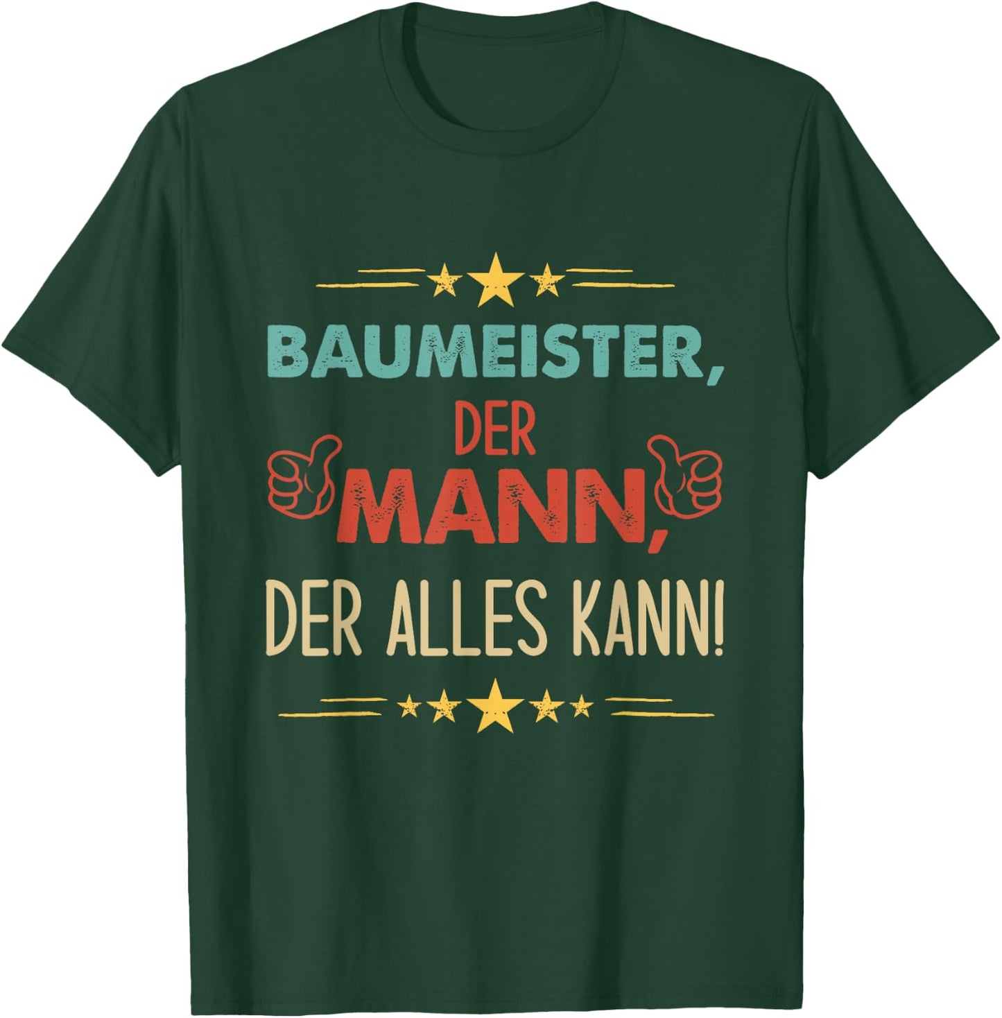 Men's Funny Builder Der Mann Der Alles Kann , black T-Shirt - T-Shirt | Forest