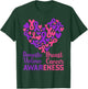 Domestic Violence & Breast Cancer Awareness Month Warrior T-Shirt - T-Shirt | Forest