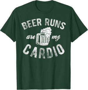 Beer Runs Are My Cardio Mug With Foam Graphic T-Shirt - T-Shirt | Forest