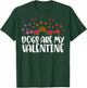 Dogs Are My Valentine Leopard Plaid Paw Valentines Day Women T-Shirt - T-Shirt | Forest