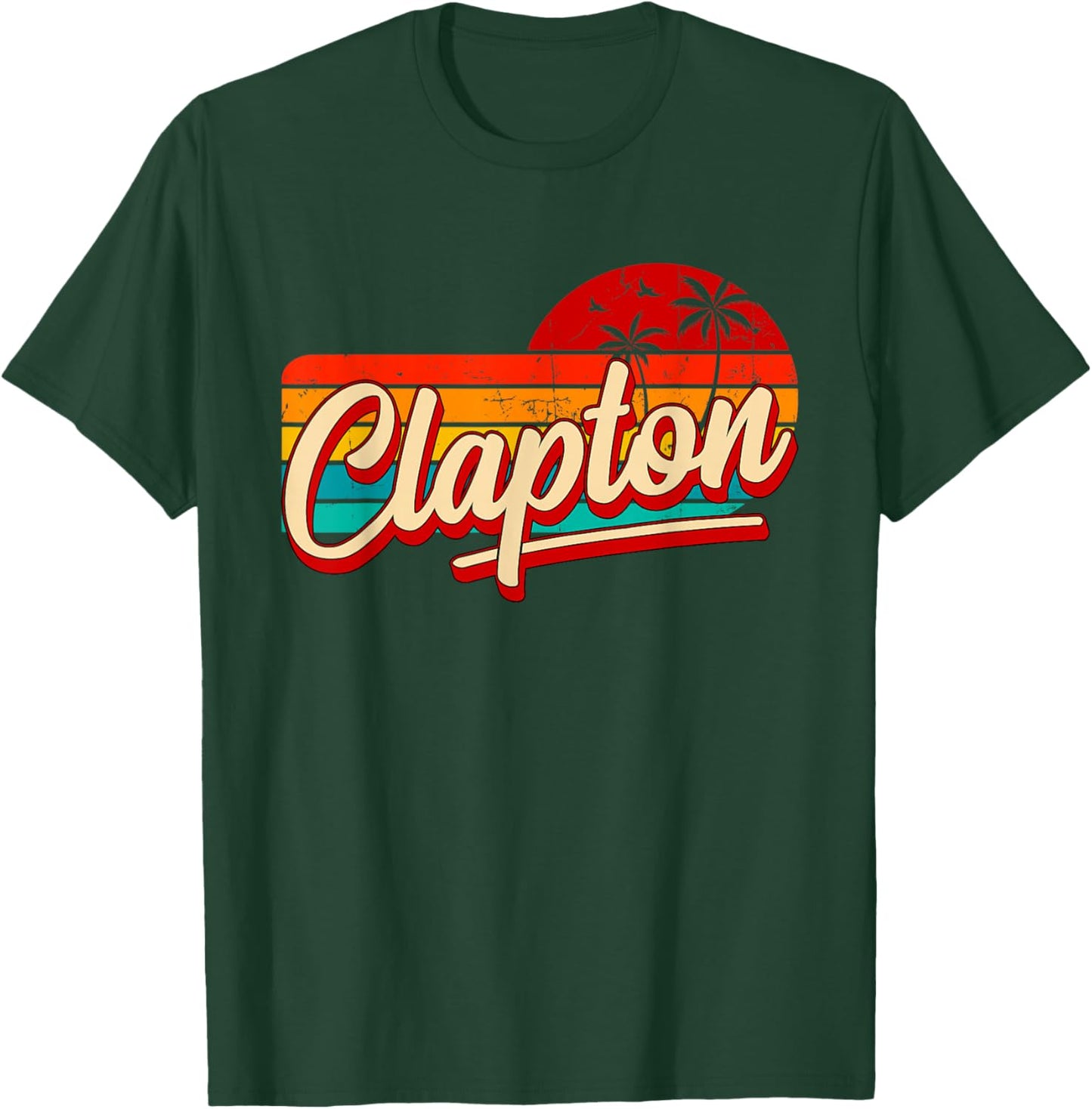 Personal Name Clapton Retro Vintage Name Clapton , Black, S T-Shirt - T-Shirt | Forest