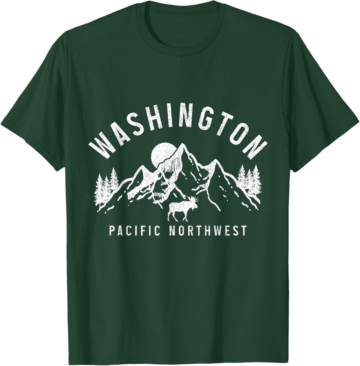 Washington PNW Moose Pacific Northwest Souvenir Pride T-Shirt - T-Shirt | Forest