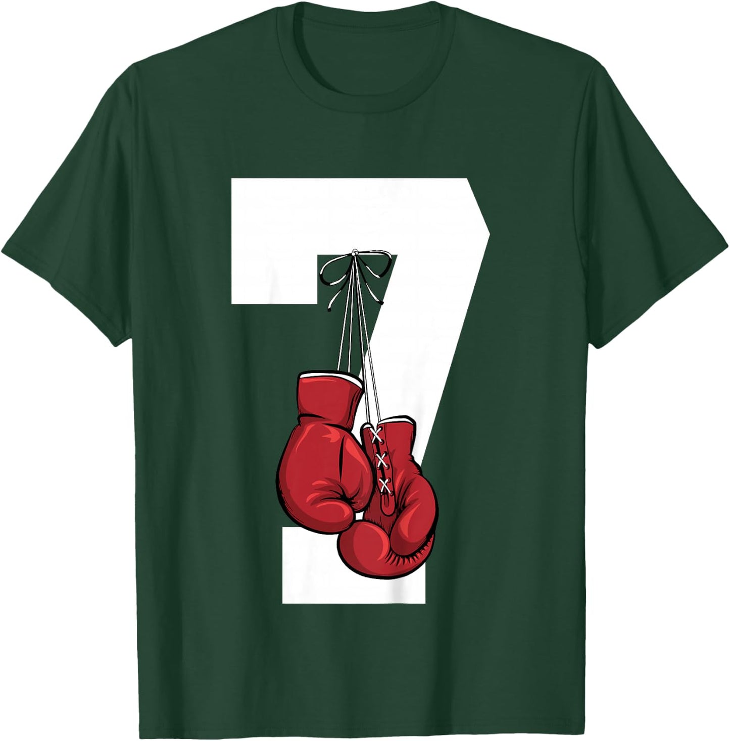 Boxing 7 Year Boxer 7th Birthday T-Shirt - T-Shirt | Forest