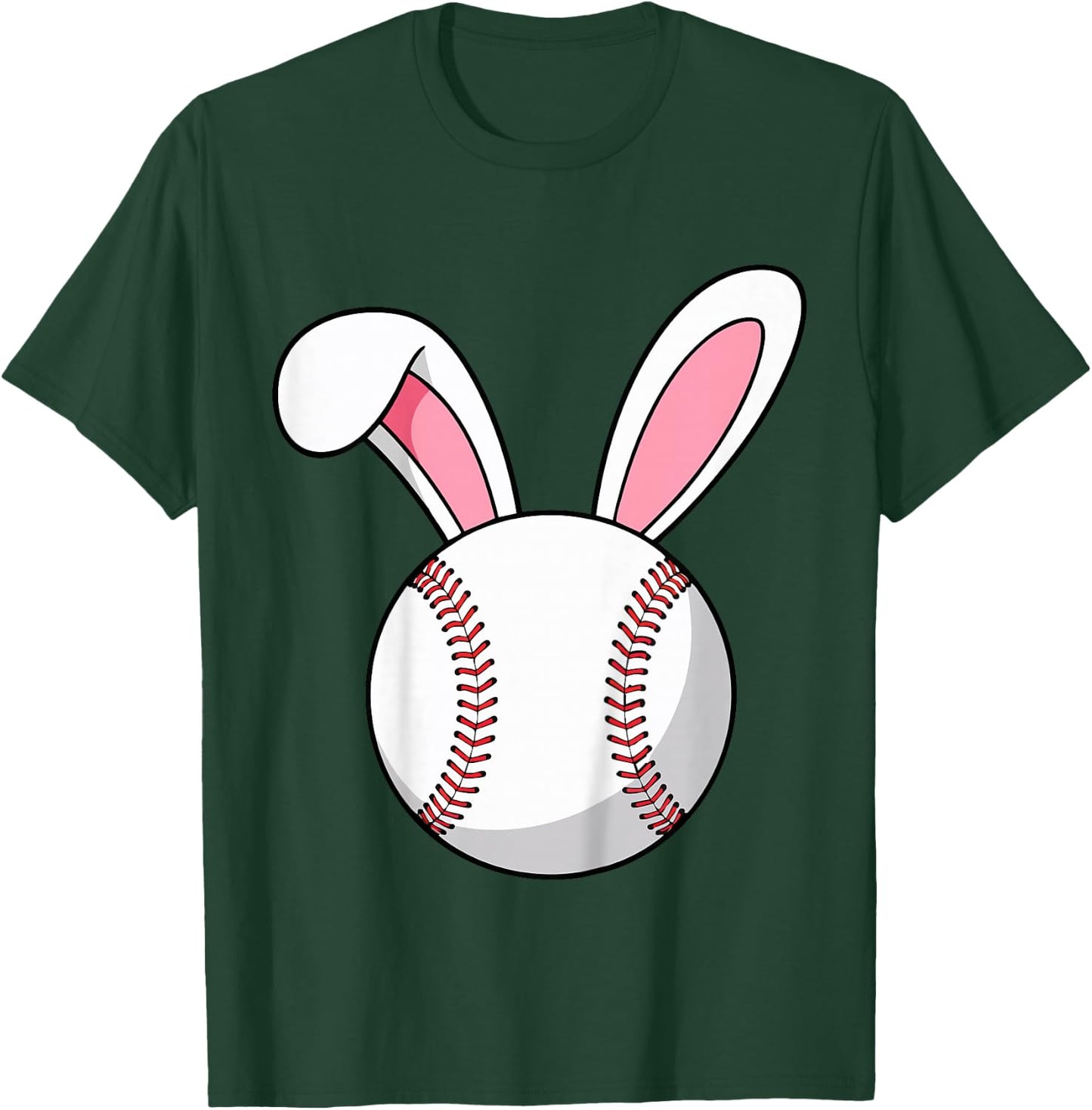 Kids Easter Baseball Bunny Ears Rabbit Youth Boys Toddlers Men T-Shirt - T-Shirt | Forest