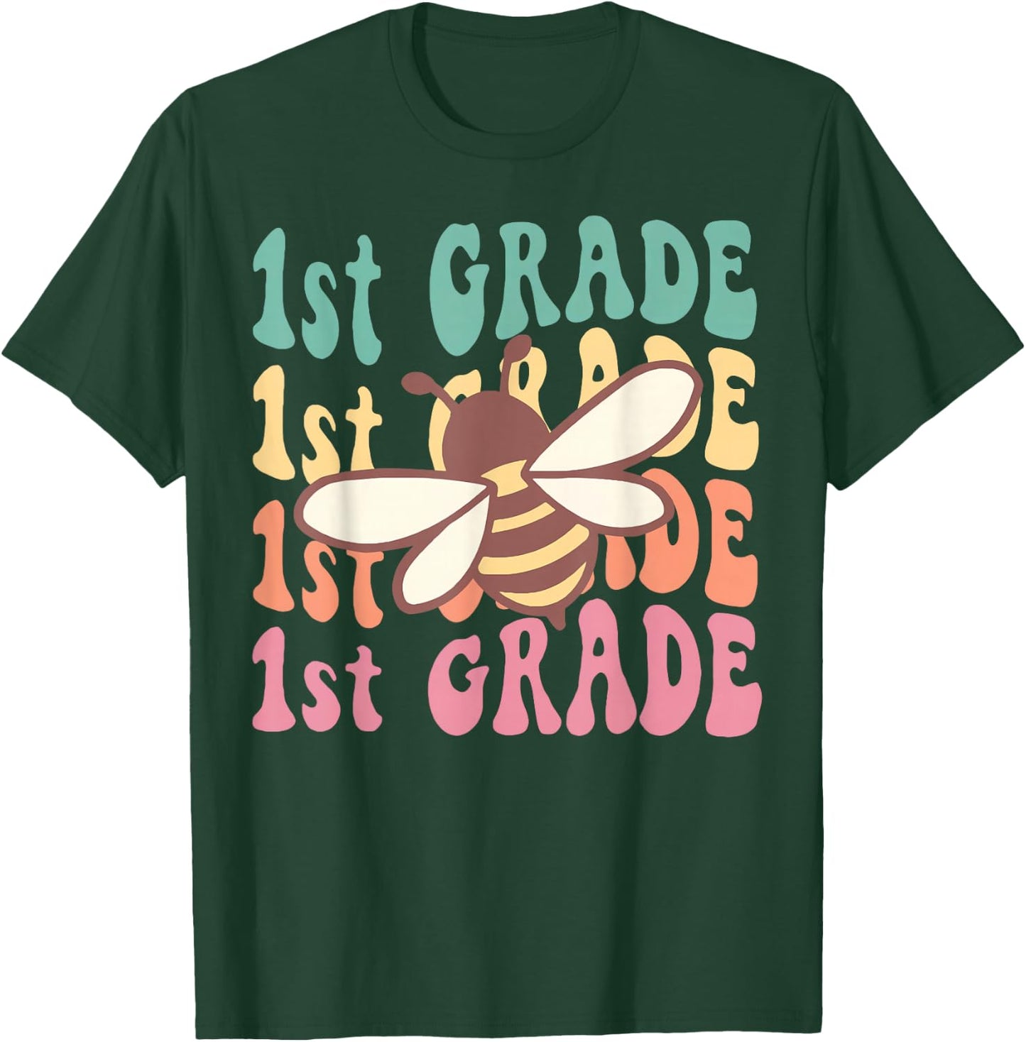 1th Grade Teacher Cute Bee Back To School Elementary Teacher T-Shirt - T-Shirt | Forest