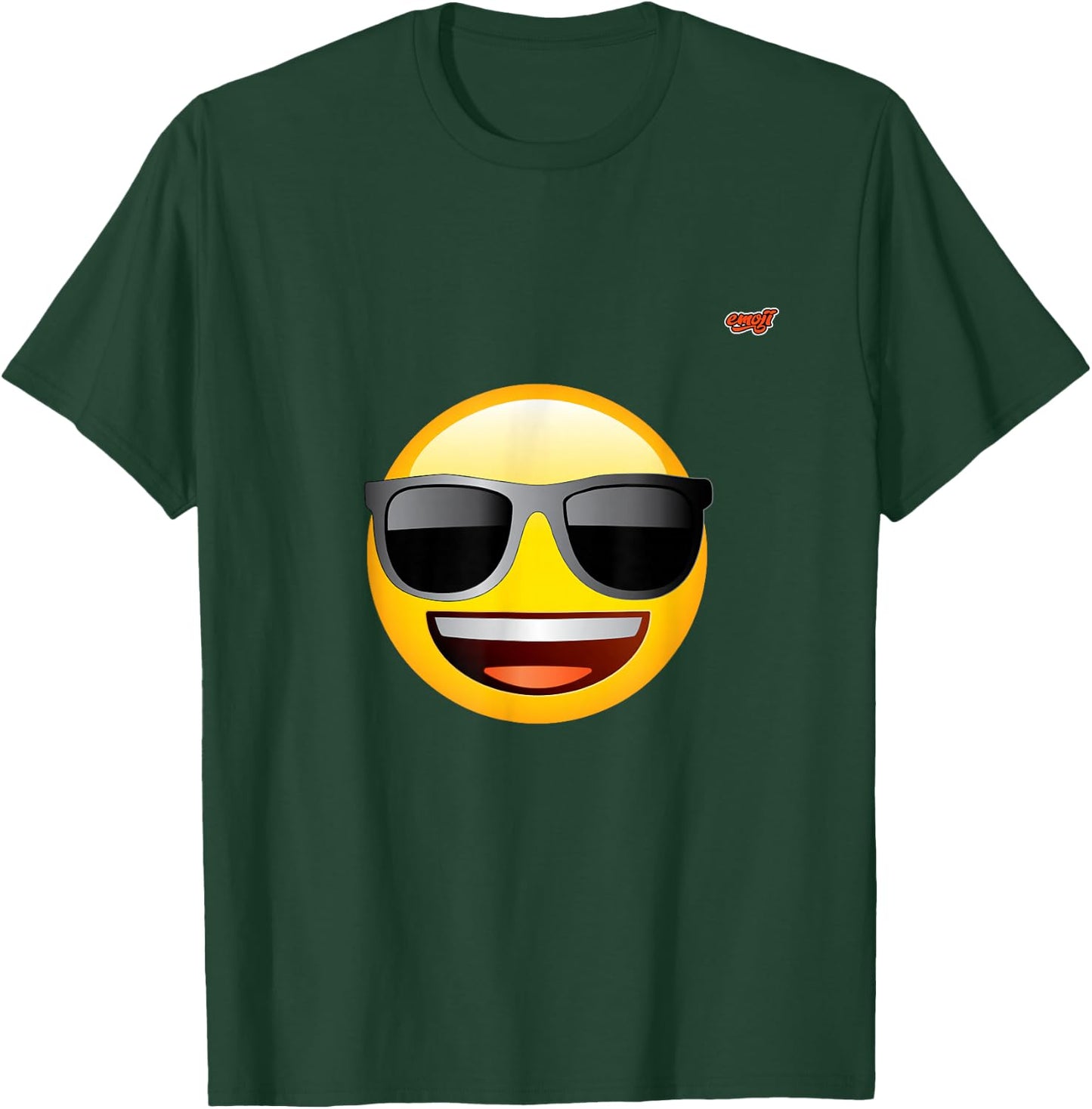 emoticon happy face sunglasses , Black, S T-Shirt - T-Shirt | Forest