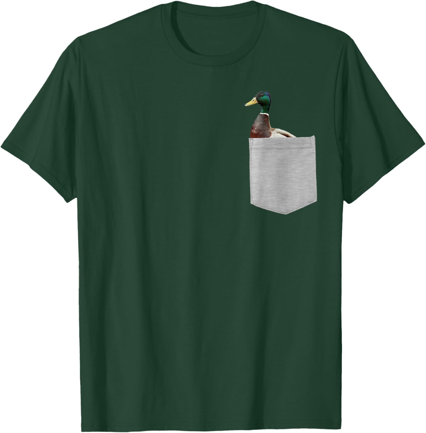 Animal in Your Pocket Funny Mallard Duck Peeking Out T-Shirt - T-Shirt | Forest