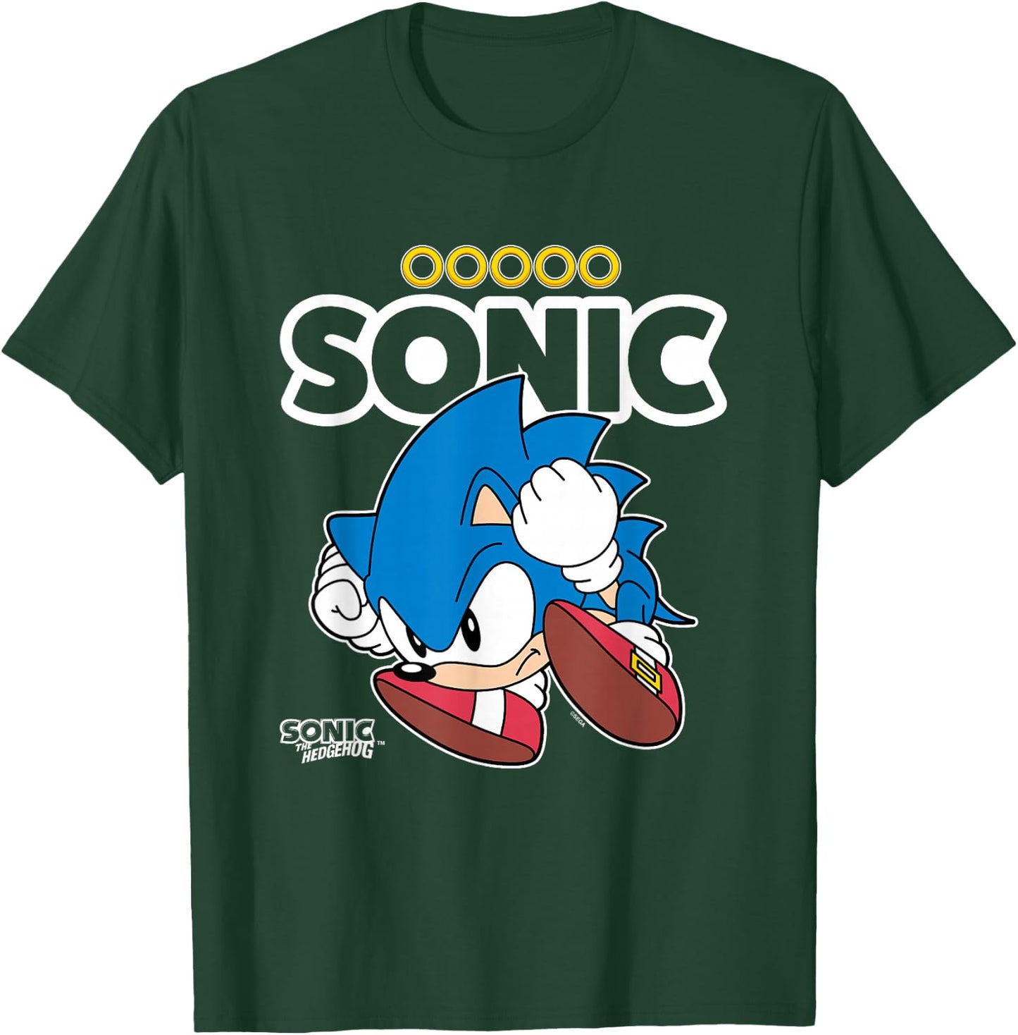 Sonic The Hedgehog Sonic Crawled Up In A Ball Retro Shot T-Shirt - T-Shirt | Forest