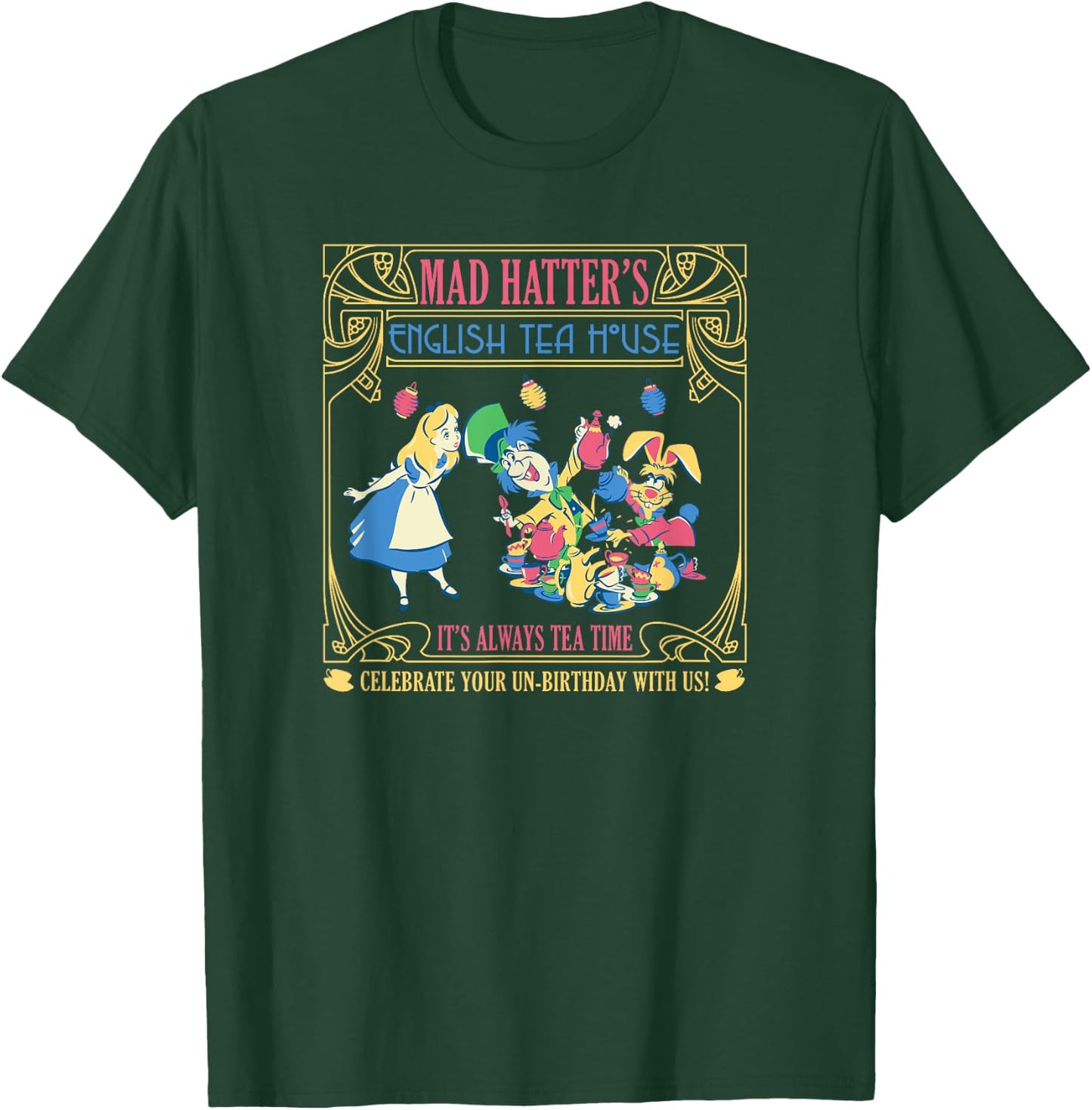 Disney Alice in Wonderland Mad Hatter's English Tea House T-Shirt - T-Shirt | Forest