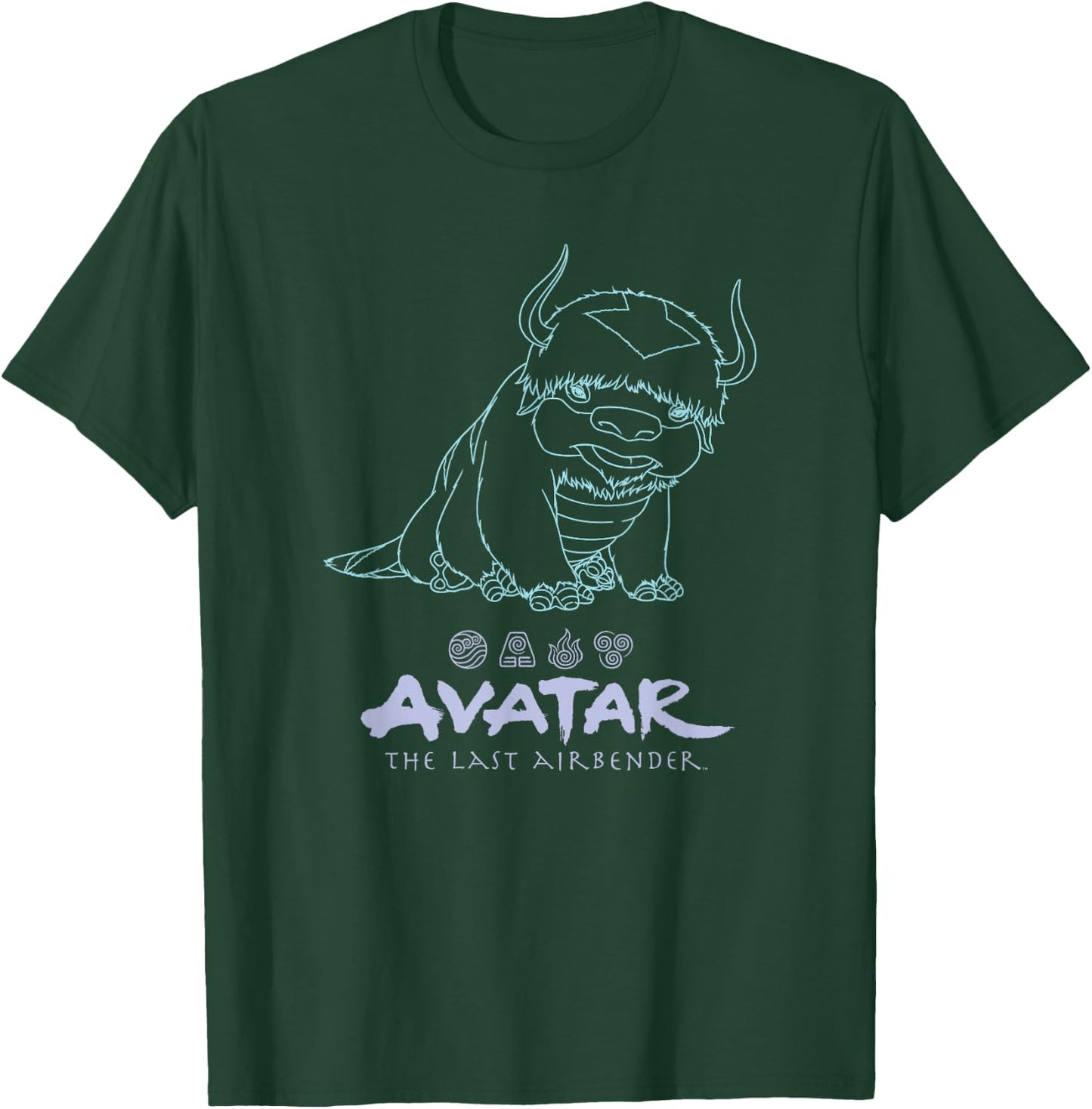 Avatar: The Last Airbender Appa Outline Portrait T-Shirt - T-Shirt | Forest