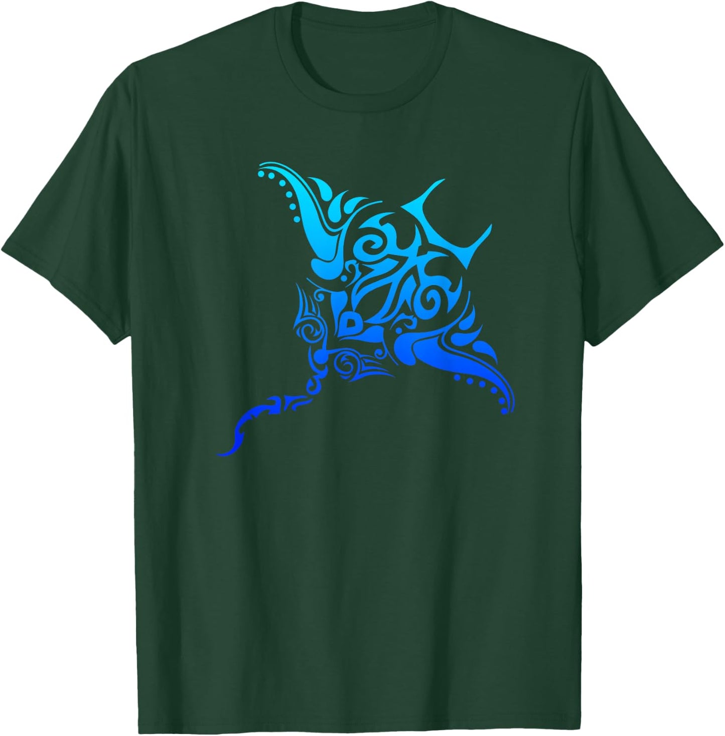 Hawaiian Tribal Stingray Polynesian Tattoo Style Vacation T-Shirt - T-Shirt | Forest