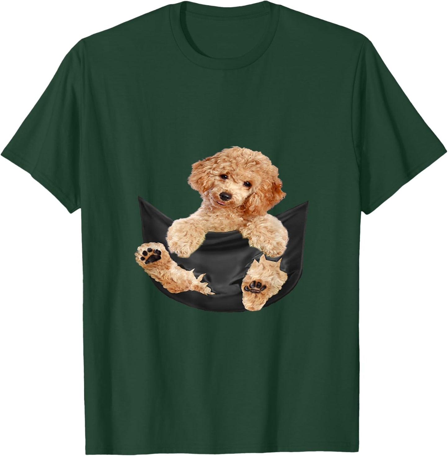 Dog Lovers Gifts Poodle In Pocket Funny Dog Men Women Girls Kids T-Shirt - T-Shirt | Forest