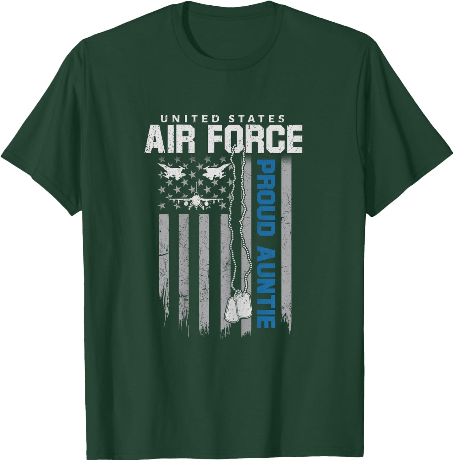 US Air Force Proud Auntie Flag American USAF Family Matching T-Shirt - T-Shirt | Forest