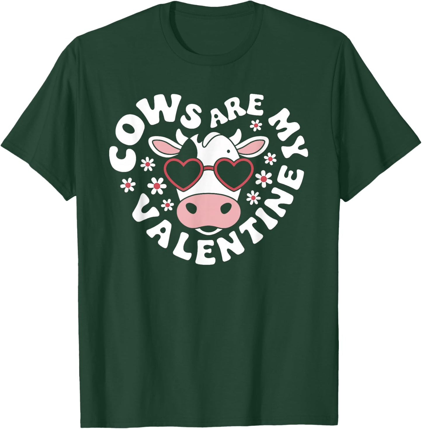 Cows Are My Valentine Cute Cow Valentines Day T-Shirt - T-Shirt | Forest