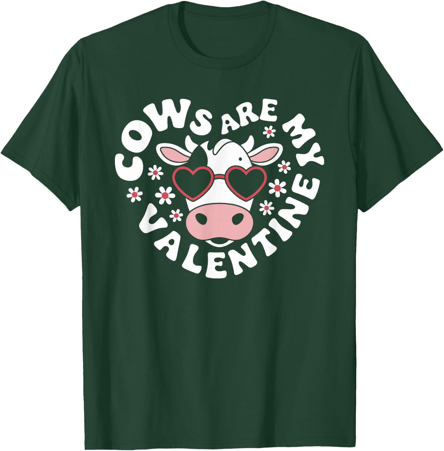 Cows Are My Valentine Cute Cow Valentines Day T-Shirt - T-Shirt | Forest