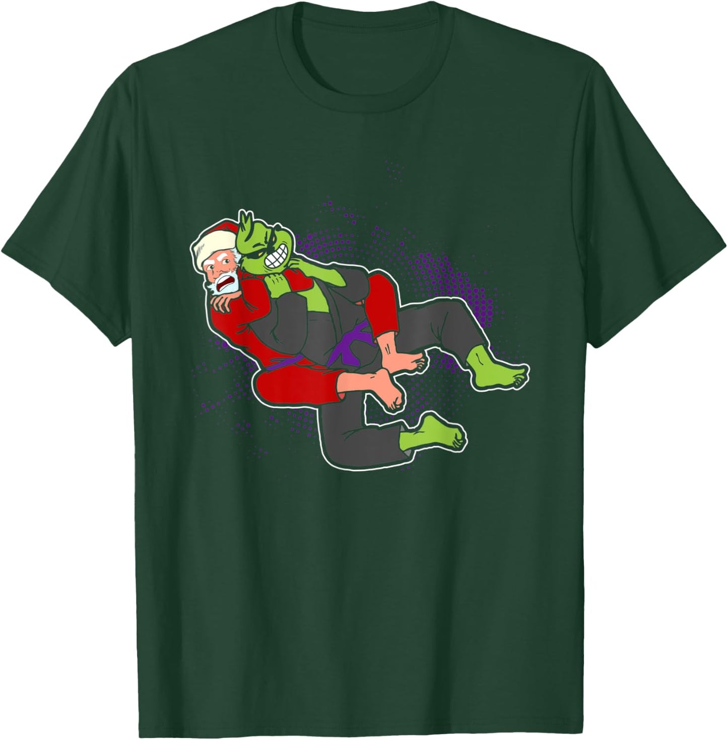 Santa strangles monster holiday Jiu jitsu martial arts mma T-Shirt - T-Shirt | Forest