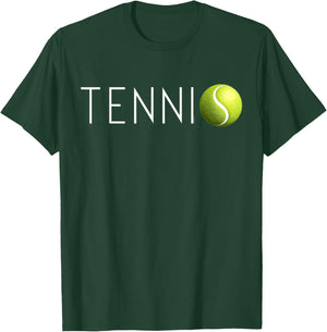 Tennis T Shirt Women & Kids Cool Text Tennis Ball T-Shirt - T-Shirt | Forest