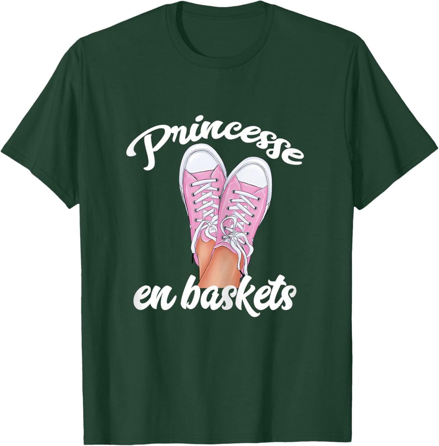 Princesses put on trainers woman humor Mademoiselle , Black T-Shirt - T-Shirt | Forest