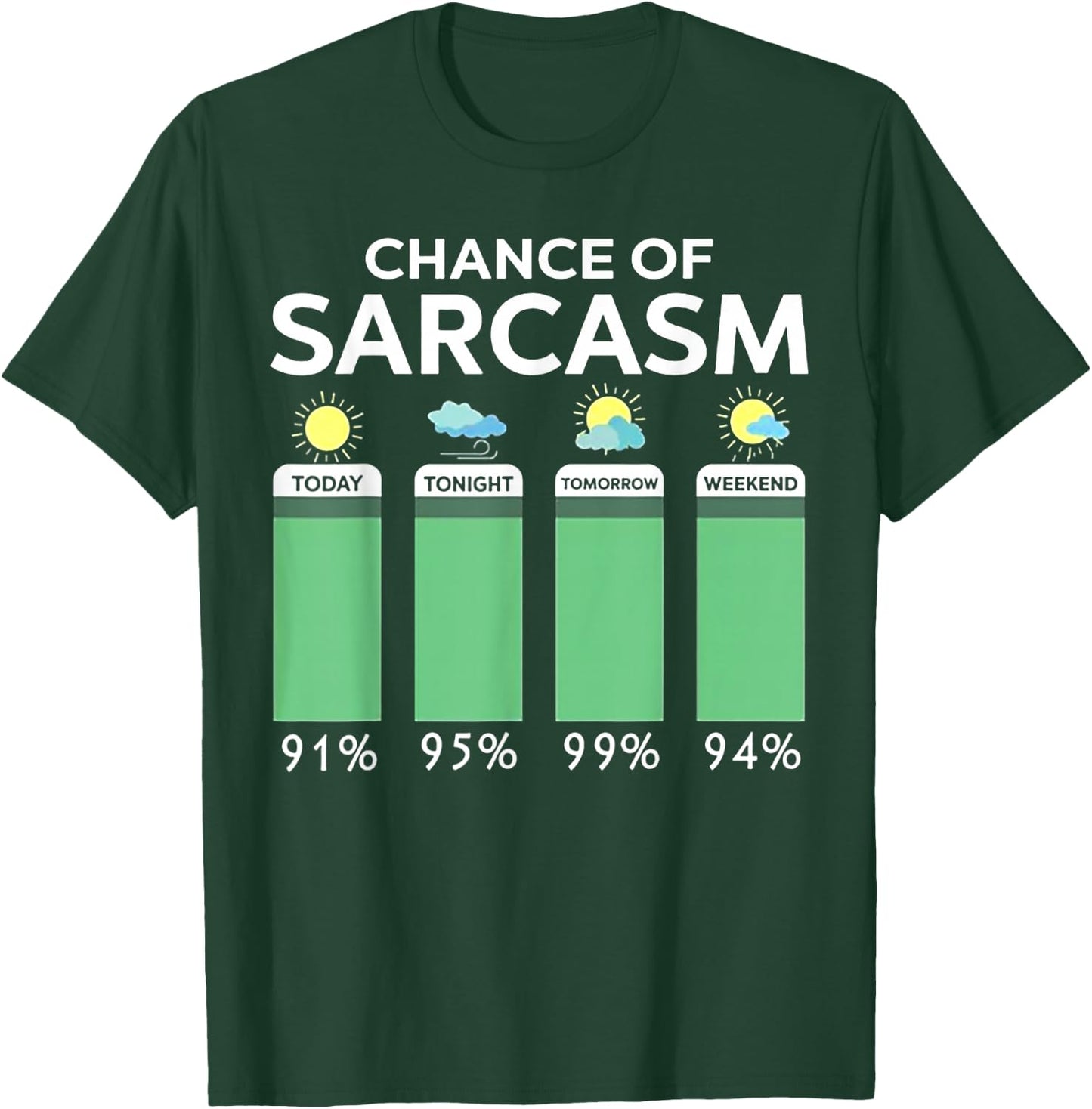 Chance Of Sarcasm Weather T-Shirt - T-Shirt | Forest